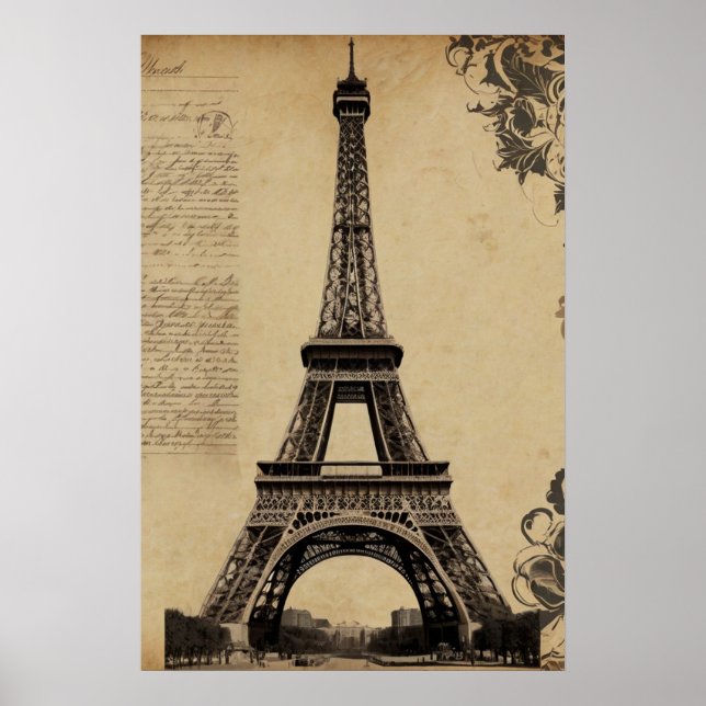 Poster Torre Eiffel Parisiense Moderna Paris - Versão Fra (Frente)