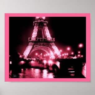 Poster Torre Eiffel, Pont de Lena [impressão] - rosa