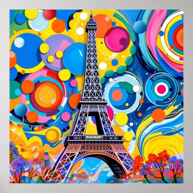 Poster Torre Eiffel Pop Art (Frente)