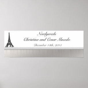 Póster Torre Eiffel Preta de Banner Personalizado de 22,5