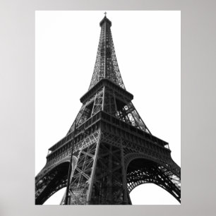 Poster Torre Eiffel Preta e Branca - Paris Viagem