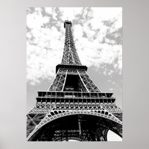 Póster Torre Eiffel Preto Branco Paris Viagem