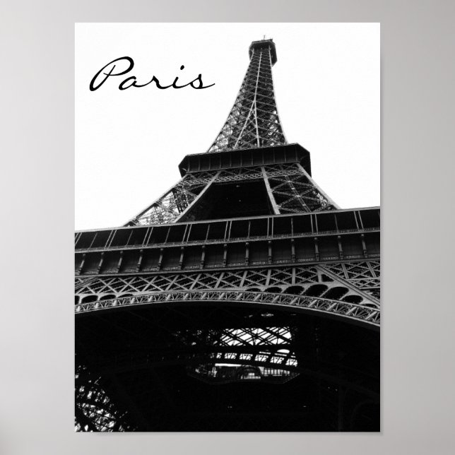 Póster Torre Eiffel Preto e Branco 2 (Frente)