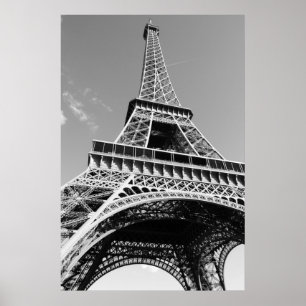 Póster Torre Eiffel Preto e Branco Romance Cidade Paris