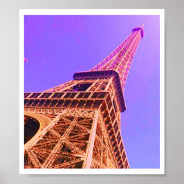 Poster Torre Eiffel Roxo e Laranja