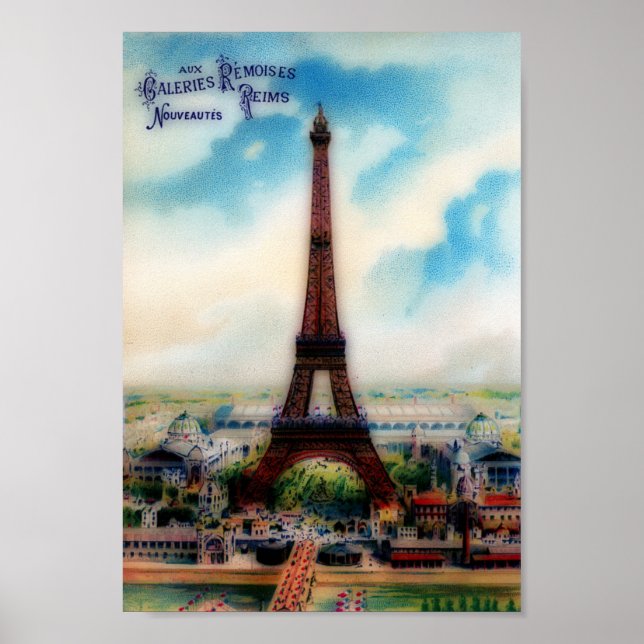 Poster Torre Eiffel Vintage (Frente)