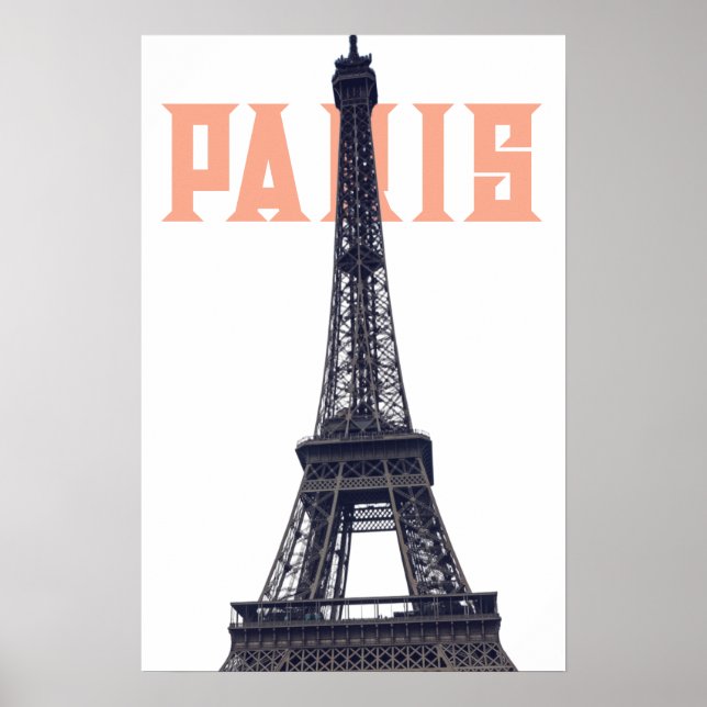Poster Torre Eiffel Vintage Paris Europa Foto de Viagem (Frente)
