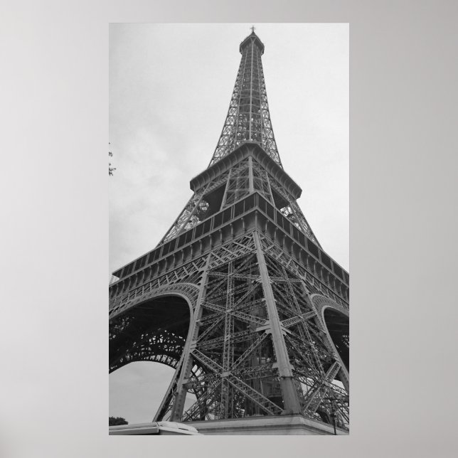 Poster Torre Eiffel White Preta Paris (Frente)