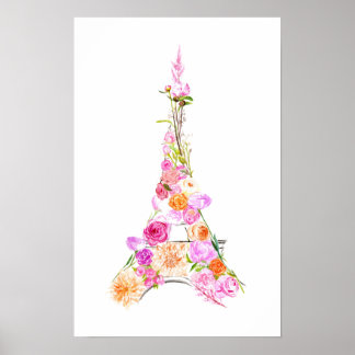 Poster Torre floral de eiffel