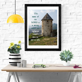 Poster Torre Forte Provérbios 18 Arte de Parede da Bíblia