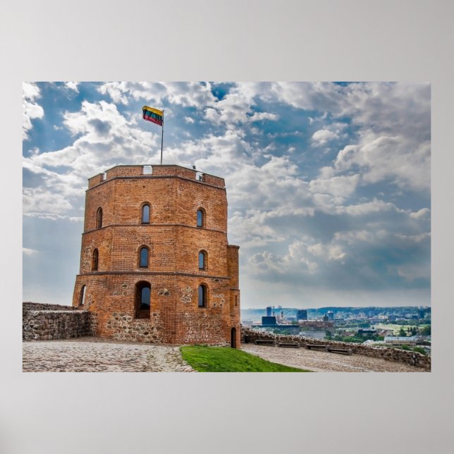 Poster Torre Gediminas em Vilnius, Lituânia (Frente)