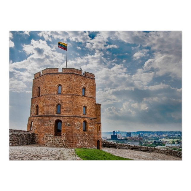 Póster Torre Gediminas em Vilnius, Lituânia (Frente)