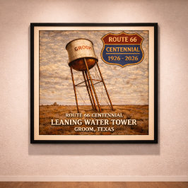 Poster Torre Inclinada da Rota 66 do Texas