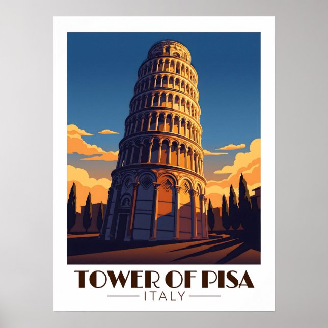Poster Torre Inclinada de Pisa (Frente)