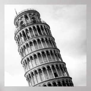 Póster Torre Preta e Branca de Pisa Itália