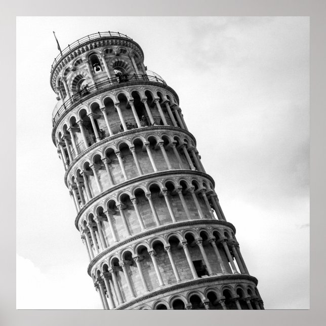 Póster Torre Preta e Branca de Pisa Itália (Frente)