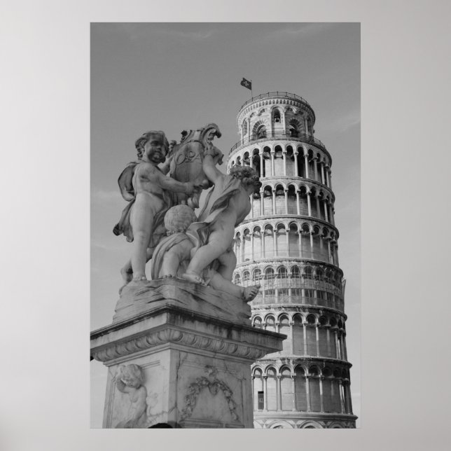 Poster Torre Preta e Branca de Pisa Itália (Frente)