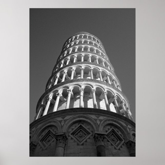 Póster Torre Preta e Branca de Pisa Itália (Frente)