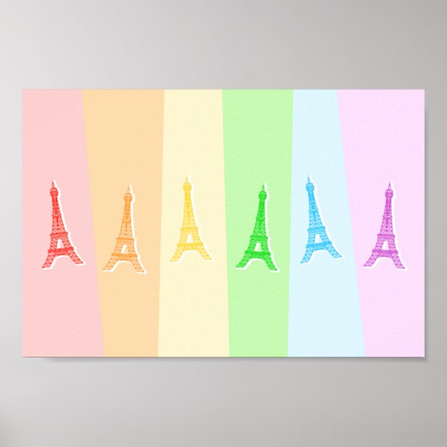 Póster Torre Rainbow Eiffel (Frente)