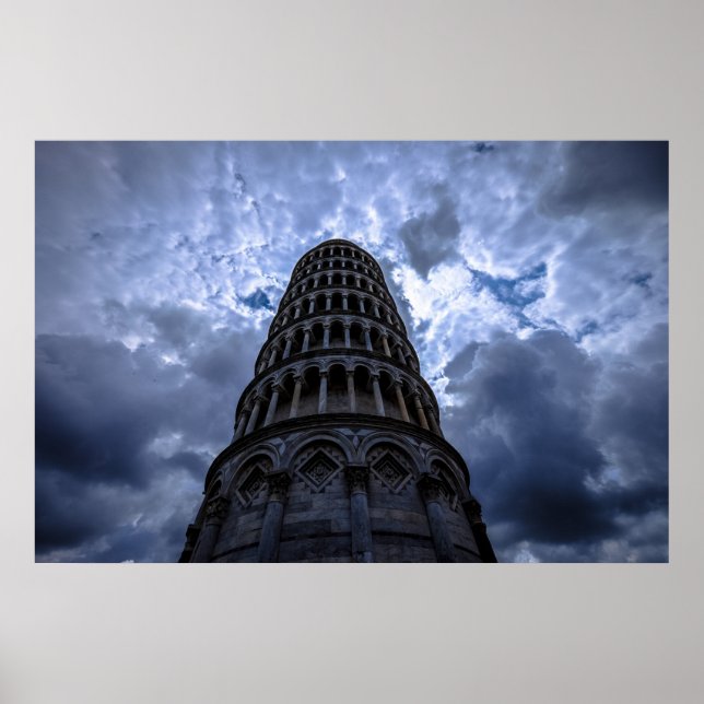 Póster Torre tenente de Pisa Itália Foto Viagem europeia (Frente)
