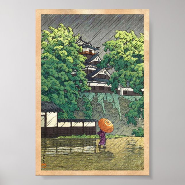 Póster Torre Udo, Castelo Kumamoto (Kumamoto-jô Udoyagura (Frente)