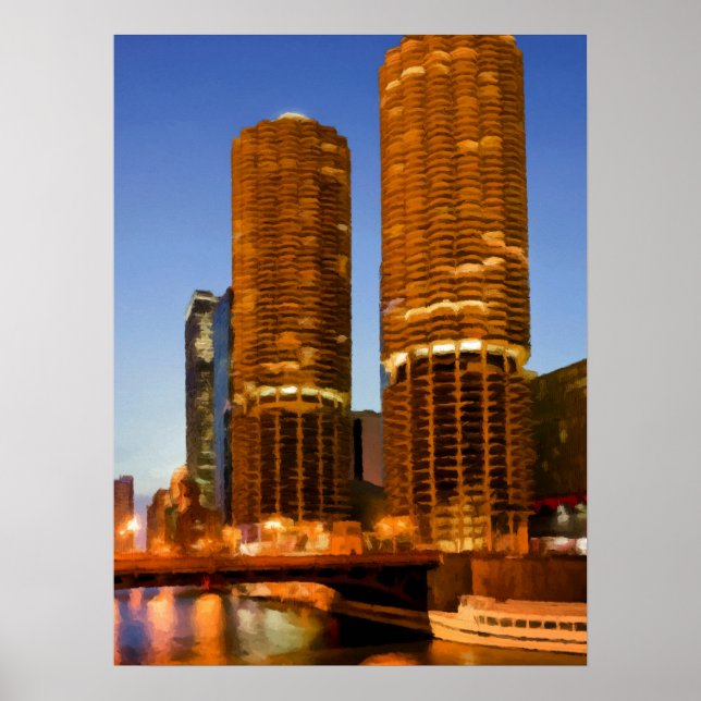 Póster Torres Chicago Marina (Frente)