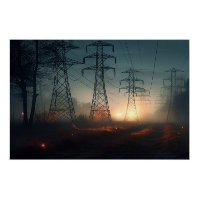 Póster Torres de Energia ao Crepúsculo (Frente)