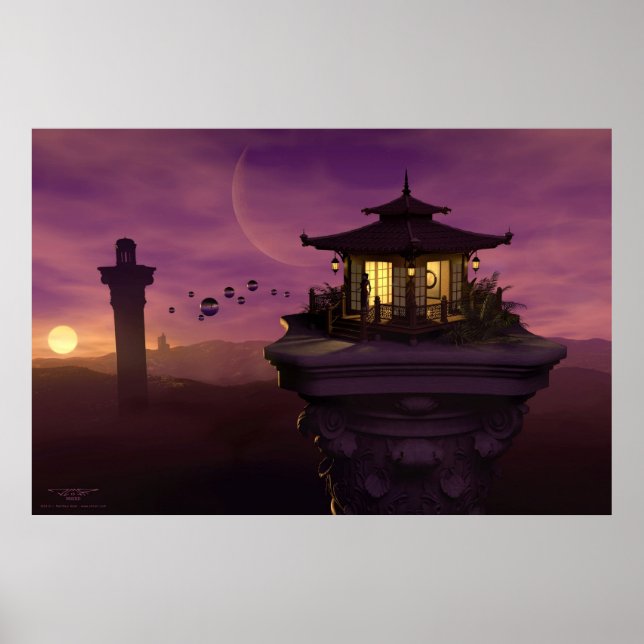 Póster Torres de vigia psíquicas de J. Matthew Root (Frente)