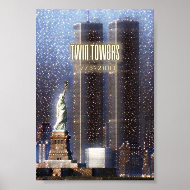 Poster Torres gêmeas do World Trade Center estilizadas (Frente)