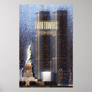 Poster Torres gêmeas do World Trade Center estilizadas