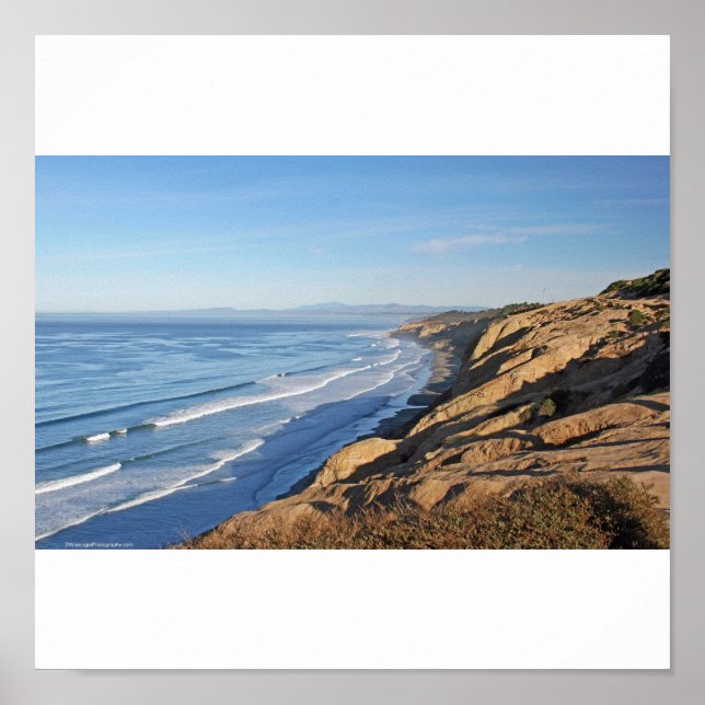Póster Torrey Pines vendo Blacks Beach ao norte a Oceansi (Frente)