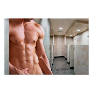 Póster Torso masculino musculoso sem camisa do SlipperyJo