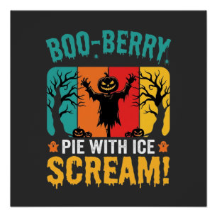 Póster Torta Boo-Berry Dia das Bruxas Design de Sorvete