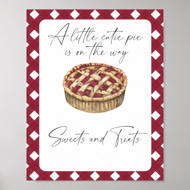 Poster Torta cutie - doces e chás de fraldas (Frente)