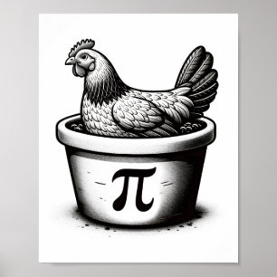 Poster Torta De Frango Dia Engraçado Pi Matemática Piada