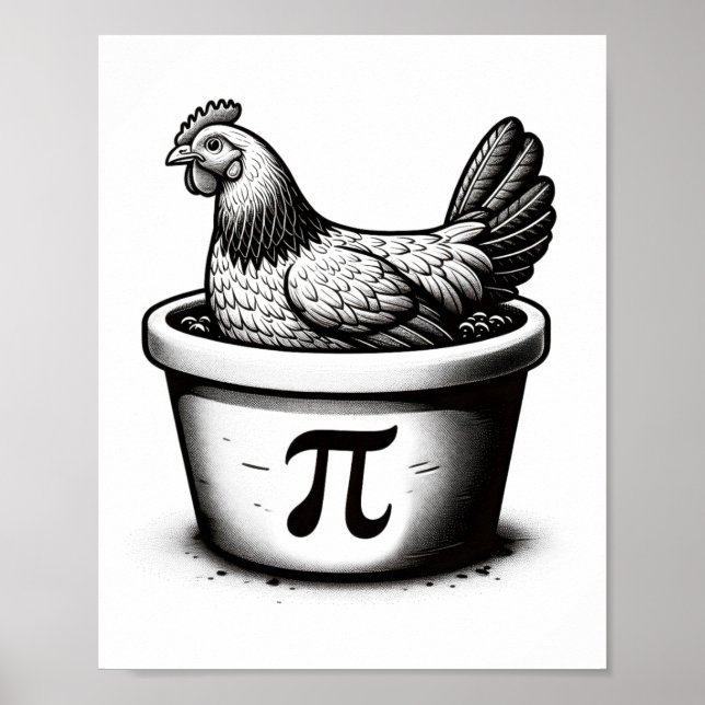 Poster Torta De Frango Dia Engraçado Pi Matemática Piada  (Frente)