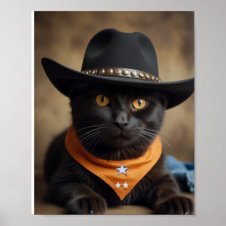 Poster Tortishell Cat Cowboy