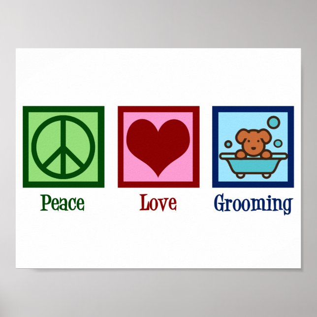 Poster Tosa de Cães Paz Amor Pet Grooming (Frente)