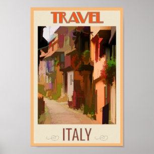Poster Toscana Itália Abstrato Viagem Colorido Italiano
