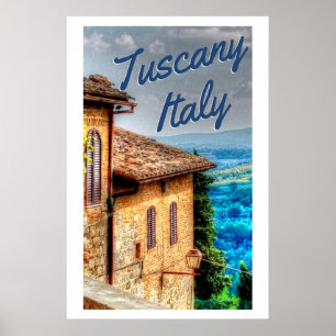 Poster Toscana Itália Tuscan Villa Viagem