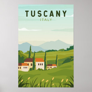 Poster Toscana Itália Viagem Vintage Art