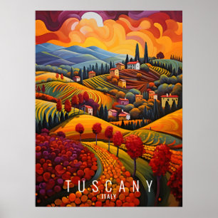 Poster Toscana no outono   Itália Viagem   Arte