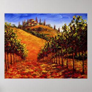 Poster Toscana Vineyard no Hill