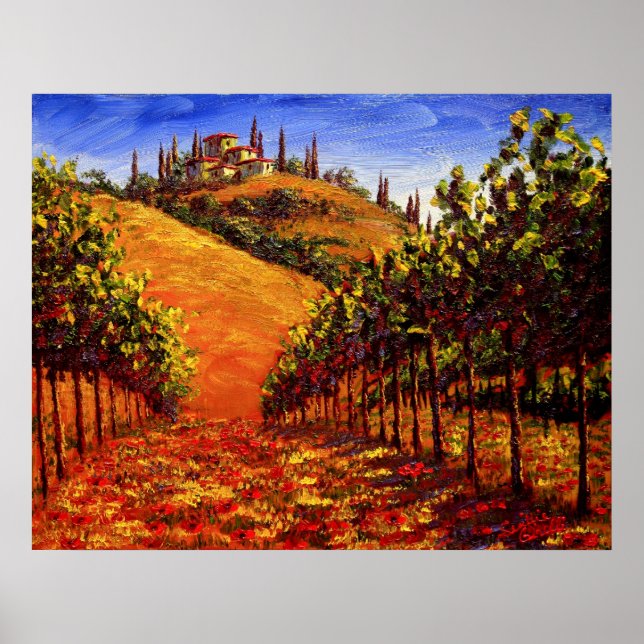 Poster Toscana Vineyard no Hill (Frente)