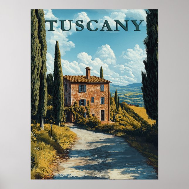 Poster Toscânia, Países Italianos Idílicos (Frente)