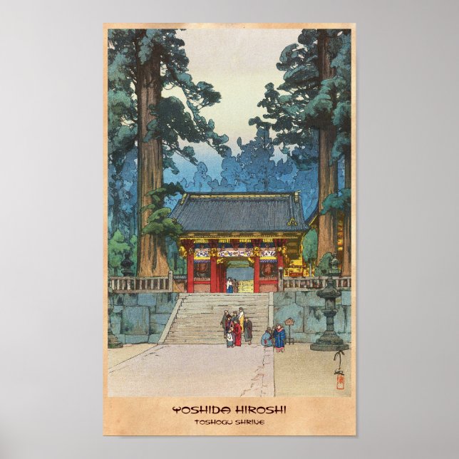 Poster Toshogu Shrine Hiroshi Yoshida japanês (Frente)