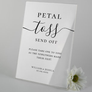Poster Tosse Petal de Casamento de Script Elegante