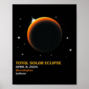 Poster Total América 04 08 24 Eclipse Solar Total 2024