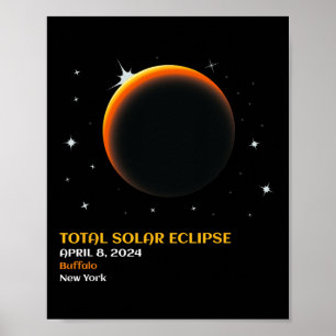 Poster Total América 04 08 24 Eclipse Solar Total 2024