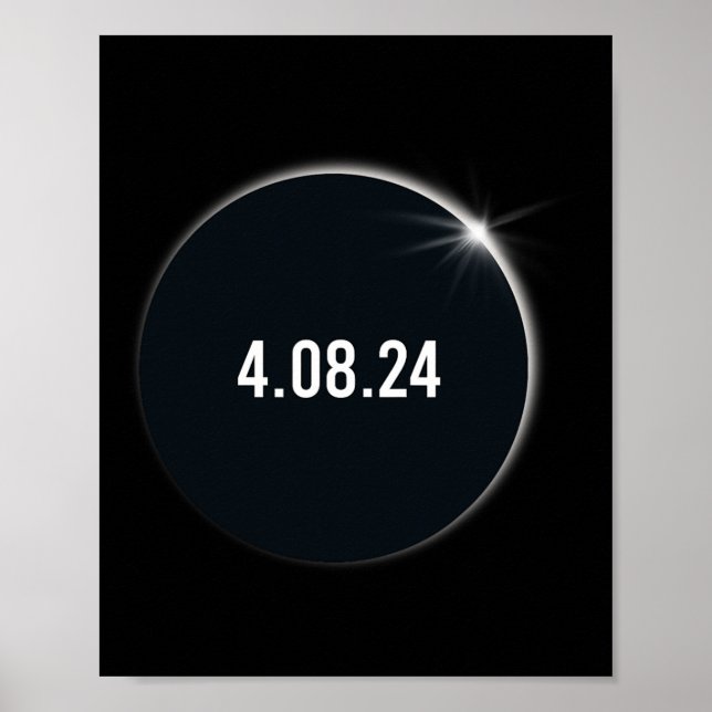 Poster Total América 04 08 24 Eclipse Solar Total 2024 (Frente)